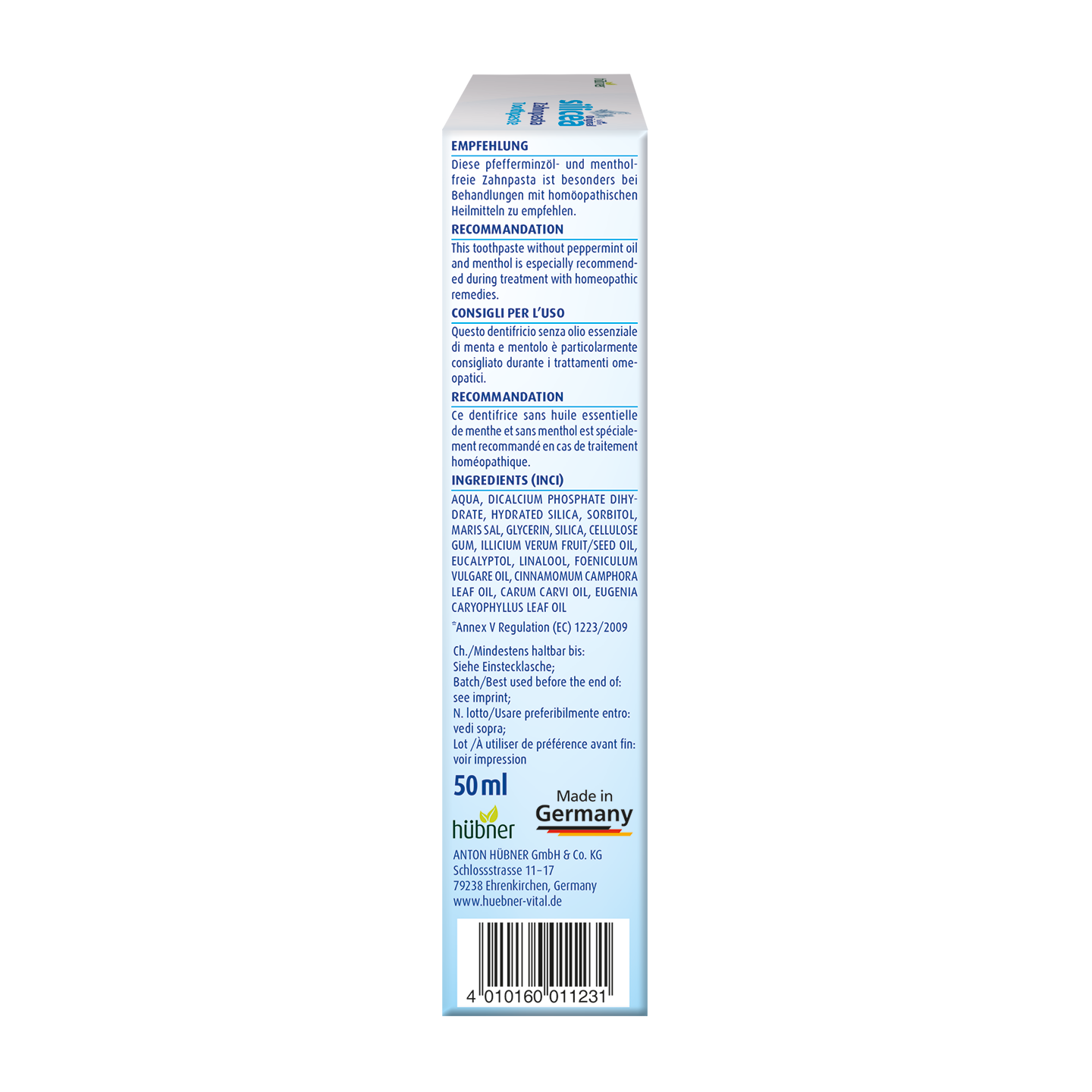 Hübner Original silicea® Zahnpasta ohne Pfefferminzöl