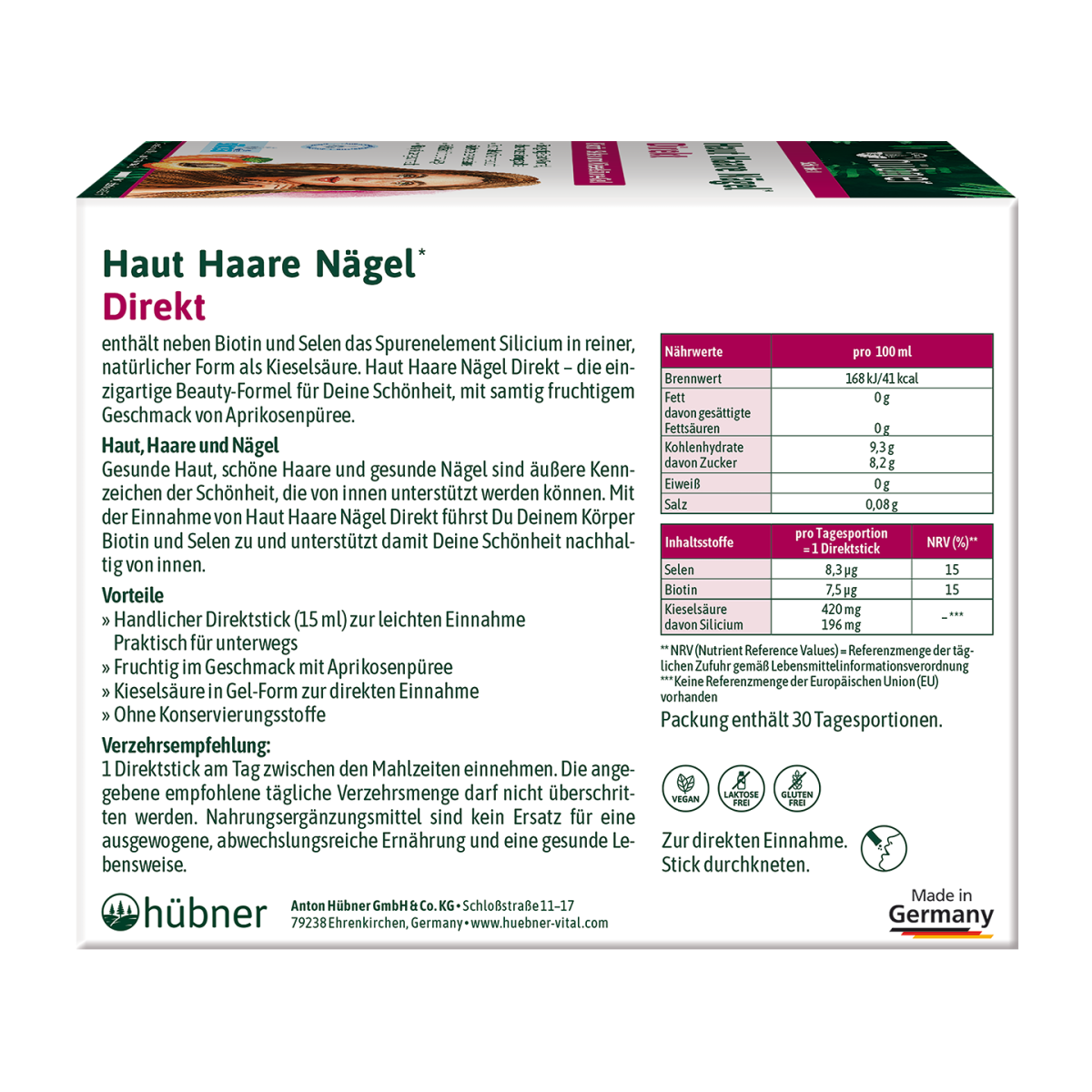 hübner® Haut Haare Nägel Direkt Aprikose rechts