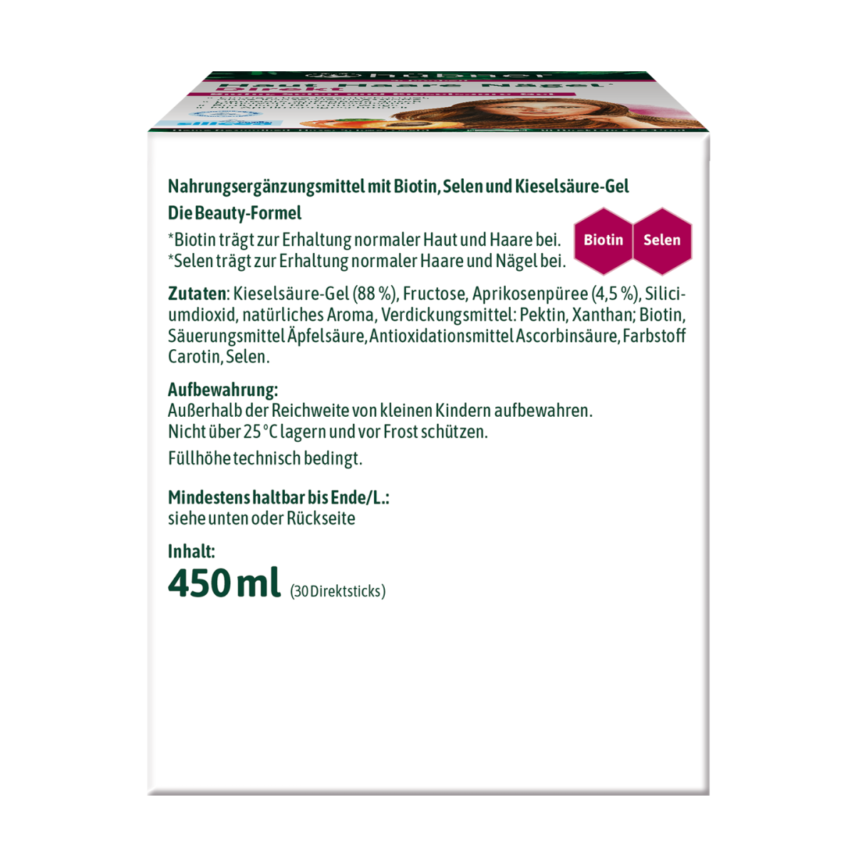 hübner® Haut Haare Nägel Direkt Aprikose hinten
